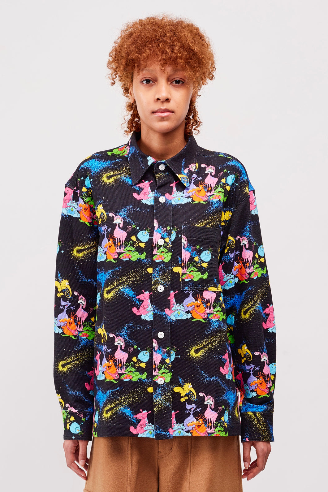Cotton Printed Shirt / Alien Black