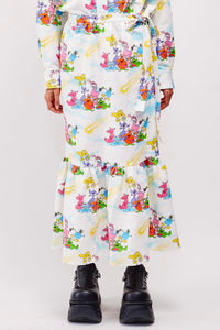 Cotton Printed Skirt / Alien White