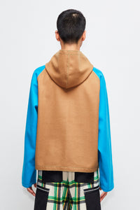 Melton Hoodie / Beige Blue