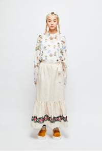 Cherry Embroidered Skirt / Cherry